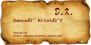 Dancsó Kristóf névjegykártya