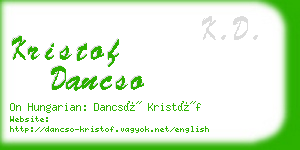kristof dancso business card